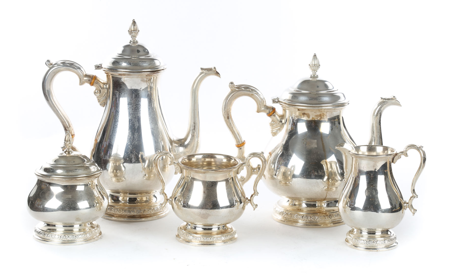 Appraisal: International sterling -piece coffee tea service Prelude-Plain pattern comprising coffee