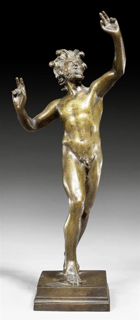 Appraisal: BRONZE FIGURE OF A FAUN after the Hellenistic original from