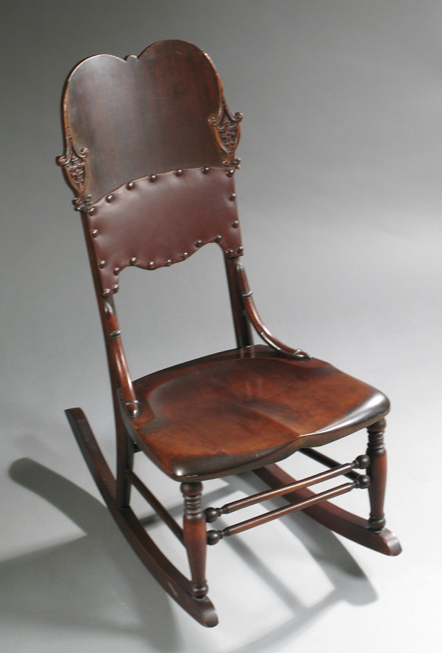 Appraisal: CHILD'S MAHOGANY ROCKING CHAIR American c having a narrow panel