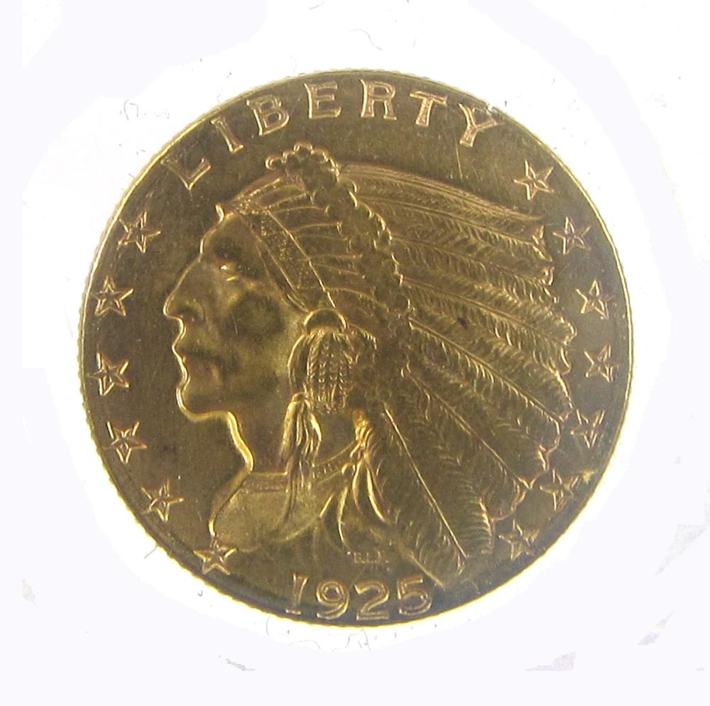 Appraisal: U S GOLD COIN Indian head type gold mmm diameter