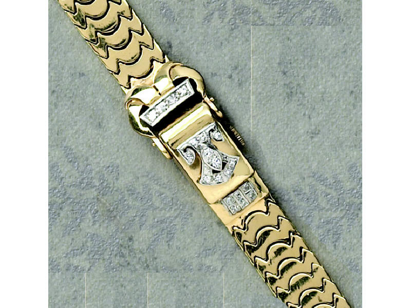 Appraisal: LADY'S RETRO HAMILTON COVERED DIAMOND WATCH k yellow gold covered