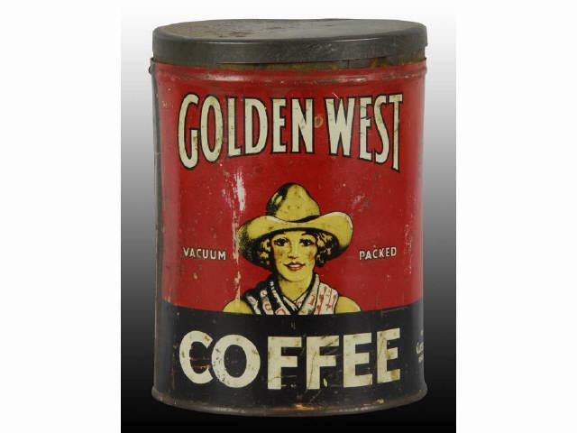 Appraisal: Golden West Coffee Advertising Tin Description Few dents and scratches