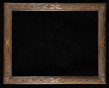 Appraisal: DUTCH WALNUT LEAF-CARVED FRAME ft in x in x in