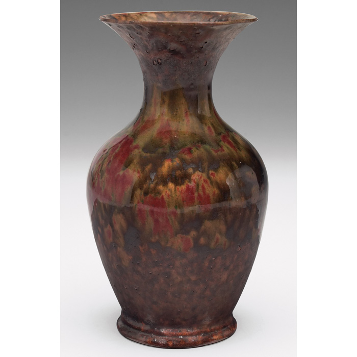 Appraisal: George Ohr vase bulbous shape with a flaring rim covered