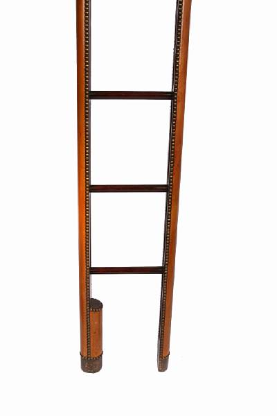 Appraisal: A tubular library step ladder height ft width in depth