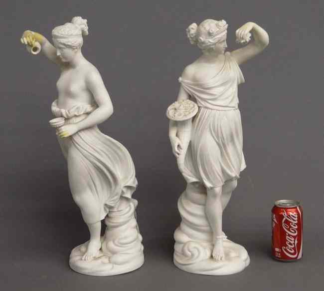 Appraisal: Pair th c Victorian Parian figures Some restoration Approx ''