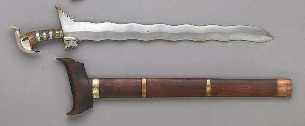 Appraisal: A Moro keris with silver-plated mountssouthern Philippines probably early th