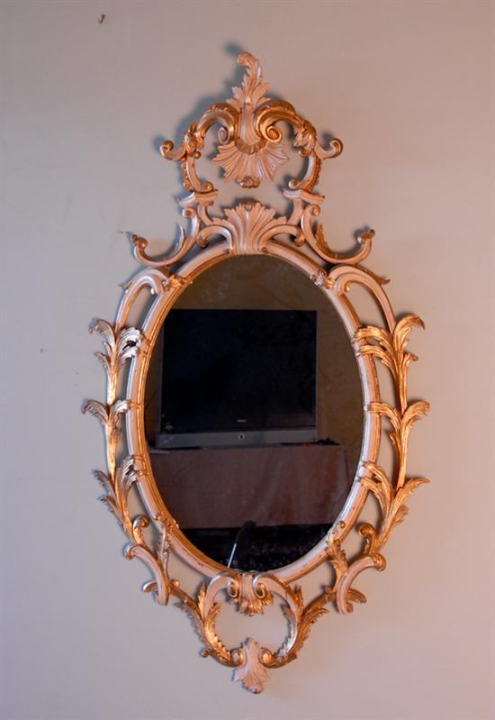 Appraisal: L th E th C Italian Oval Wall Mirror Openwork