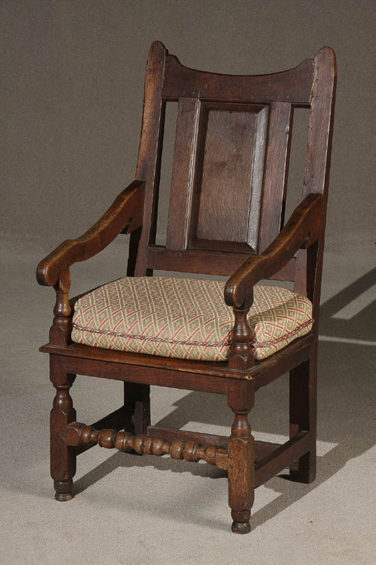 Appraisal: Lot Property of Various Owners Charles II Oak Armchair Third