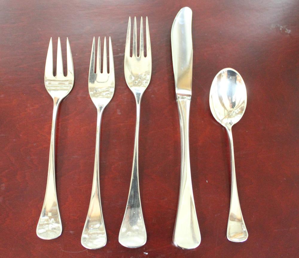 Appraisal: W S SORENSEN DANISH FINE SILVER FLATWARE SET pieces in