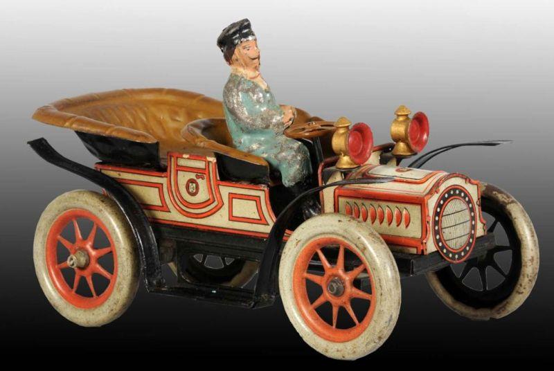 Appraisal: Tin Guntherman Open Touring Car Wind-Up Toy Description German Working