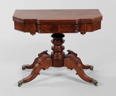 Appraisal: Classical Figured Cherry Games Table Kentucky first half th century