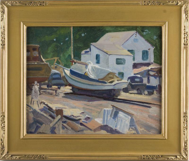 Appraisal: Harry Fisk NY - Dry Dock oil on artist board