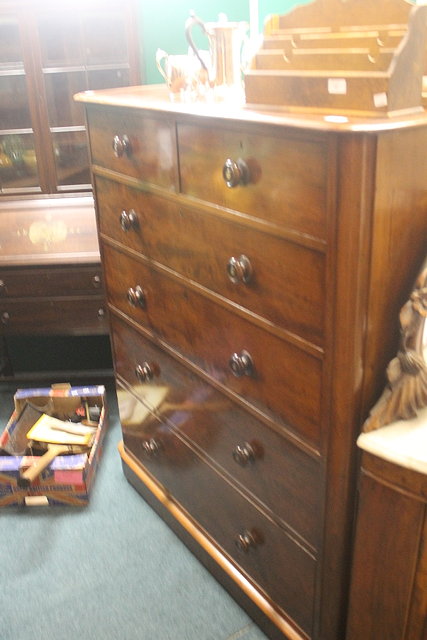 Appraisal: A LARGE VICTORIAN MAHOGANY CHEST of two short and four