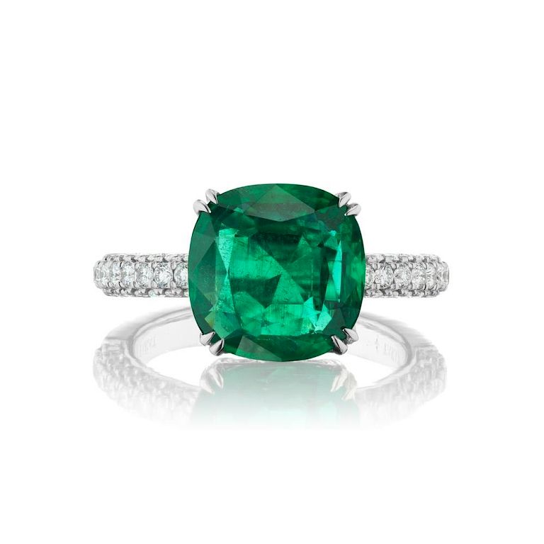 Appraisal: Platinum ct Emerald and Diamond Ring EMERALD AND DIAMOND RING