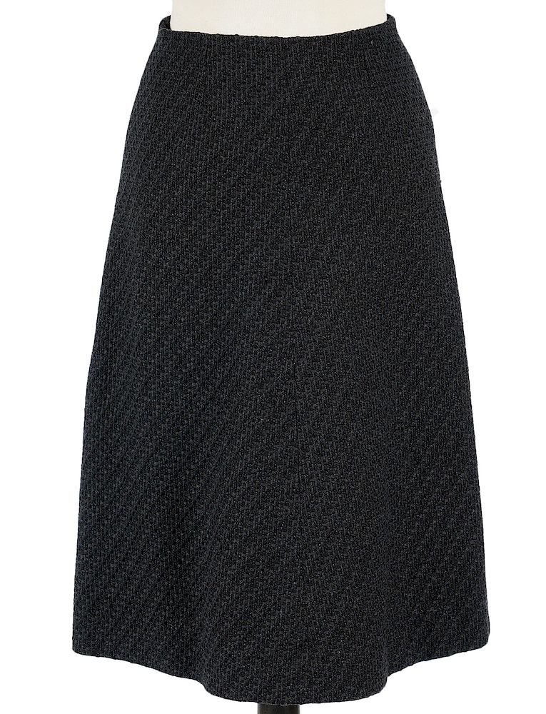 Appraisal: Chanel Blue Black Tweed A-Line Skirt Chanel Tweed A-Line Skirt