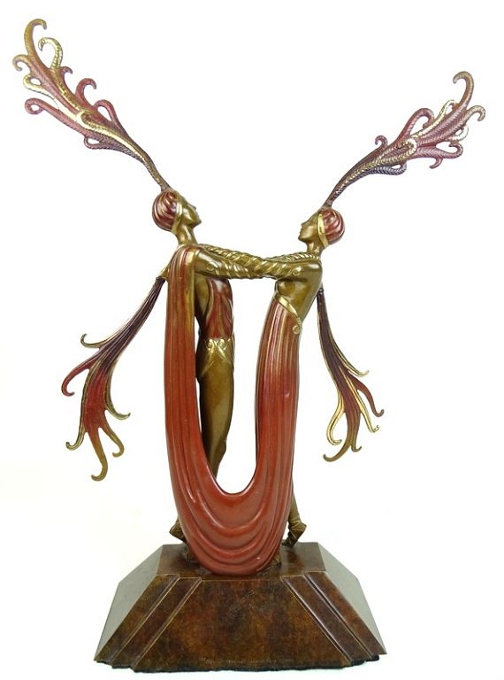 Appraisal: Ert FRENCH KISS OF FIRE ERTE BRONZE SCULPTURE - KISS