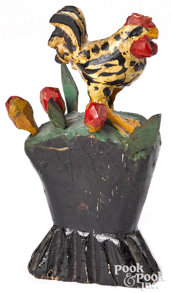 Appraisal: Wilhelm Schimmel carved and painted rooster Wilhelm Schimmel Cumberland Valley