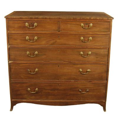 Appraisal: A late George III mahogany chest the crossbanded top above