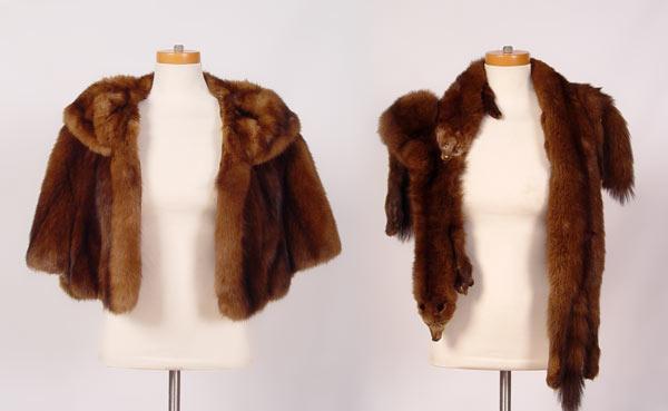 Appraisal: FUR CAPE AND SABLE PELT SCARF The cape has a