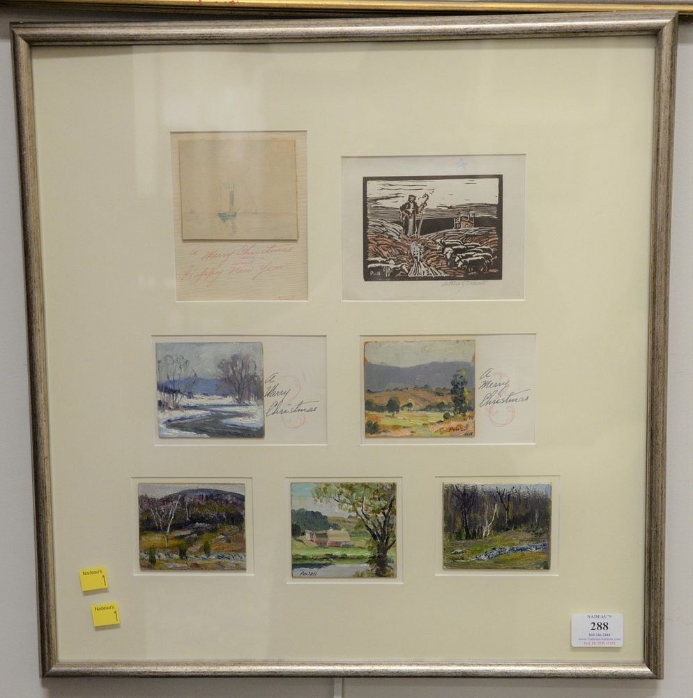 Appraisal: Arthur James Emery Powell - framed collage of artworks sent