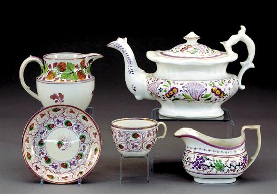 Appraisal: Collection of English lustreware circa - similar patterns of pink