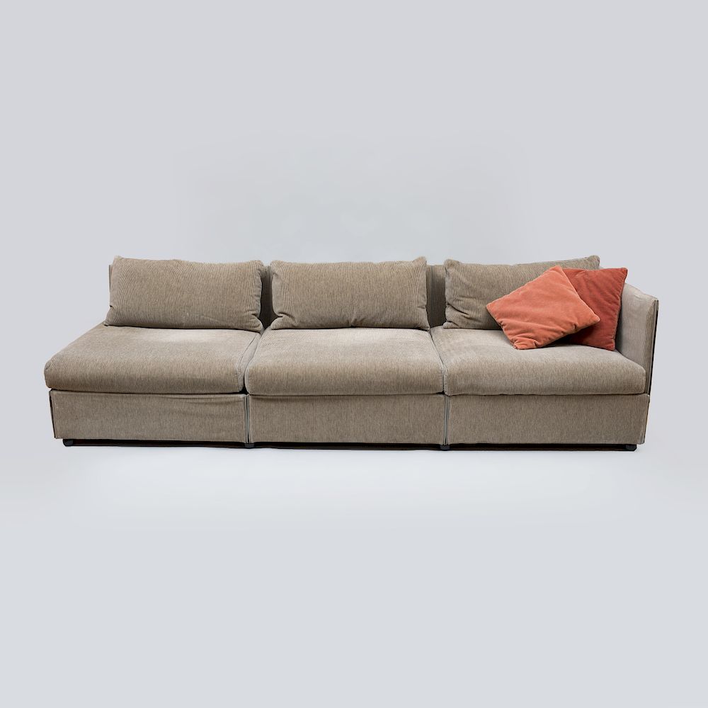 Appraisal: Mario Bellini Velvet Upholstered 'Char-a-Banc' Six Seat Sofa for Cassina