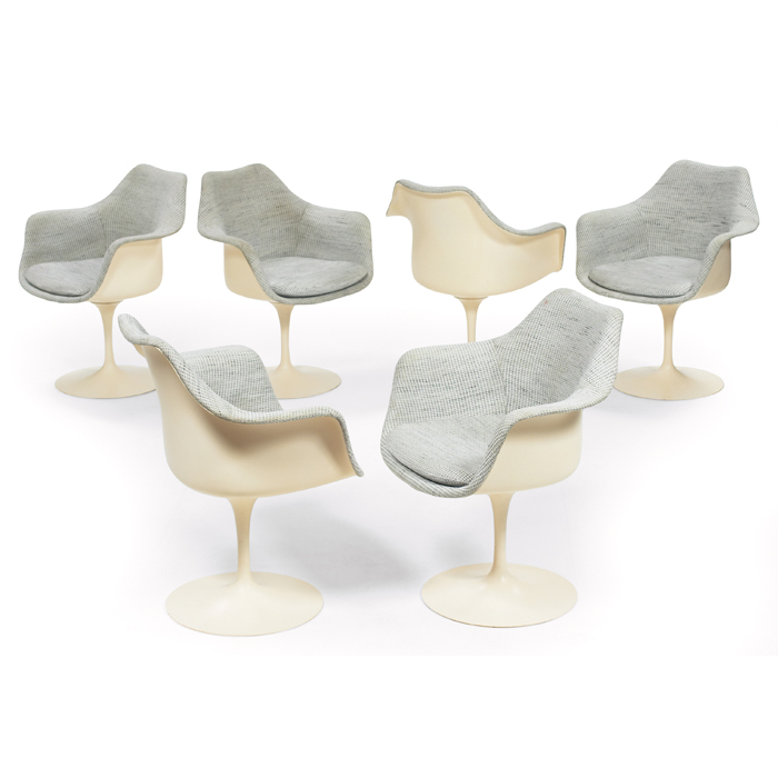 Appraisal: Eero Saarinen Tulip dining chairs by Knoll six armchairs with