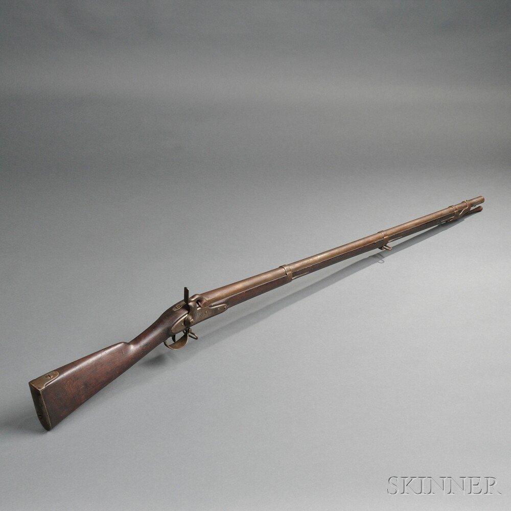 Appraisal: Model Springfield Musket c walnut stock with steel fittings lockplate