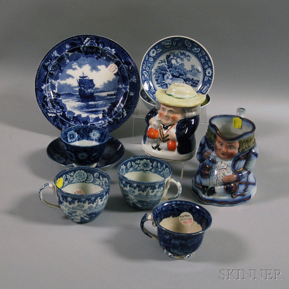 Appraisal: Eight Transfer-decorated Staffordshire Pottery Items and a Toby Jug and