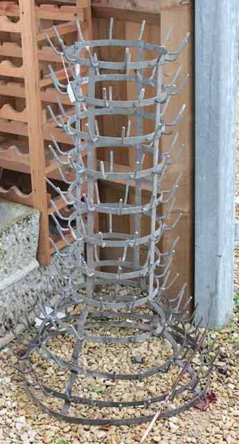 Appraisal: AN OLD FRENCH GALVANISED ELEVEN TIER BOTTLE RACK of graduated