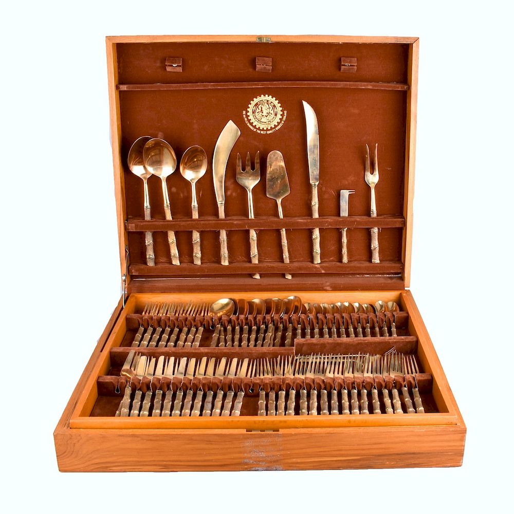 Appraisal: Thailand Bronze Flatware One Hundred Forty Three Piece Thailand Bronze