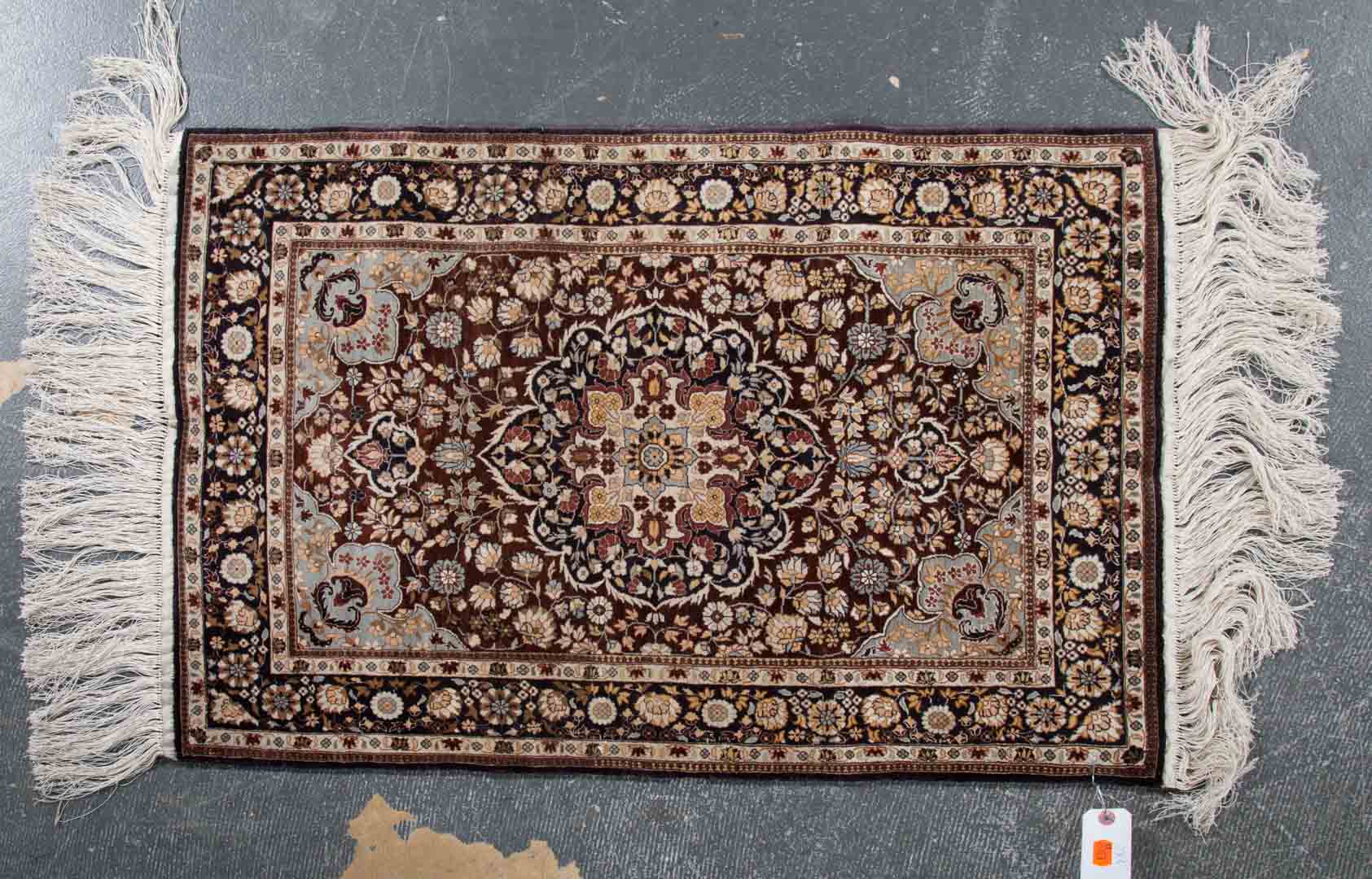 Appraisal: Fine silk Sino Persian rug approx x China modern Condition