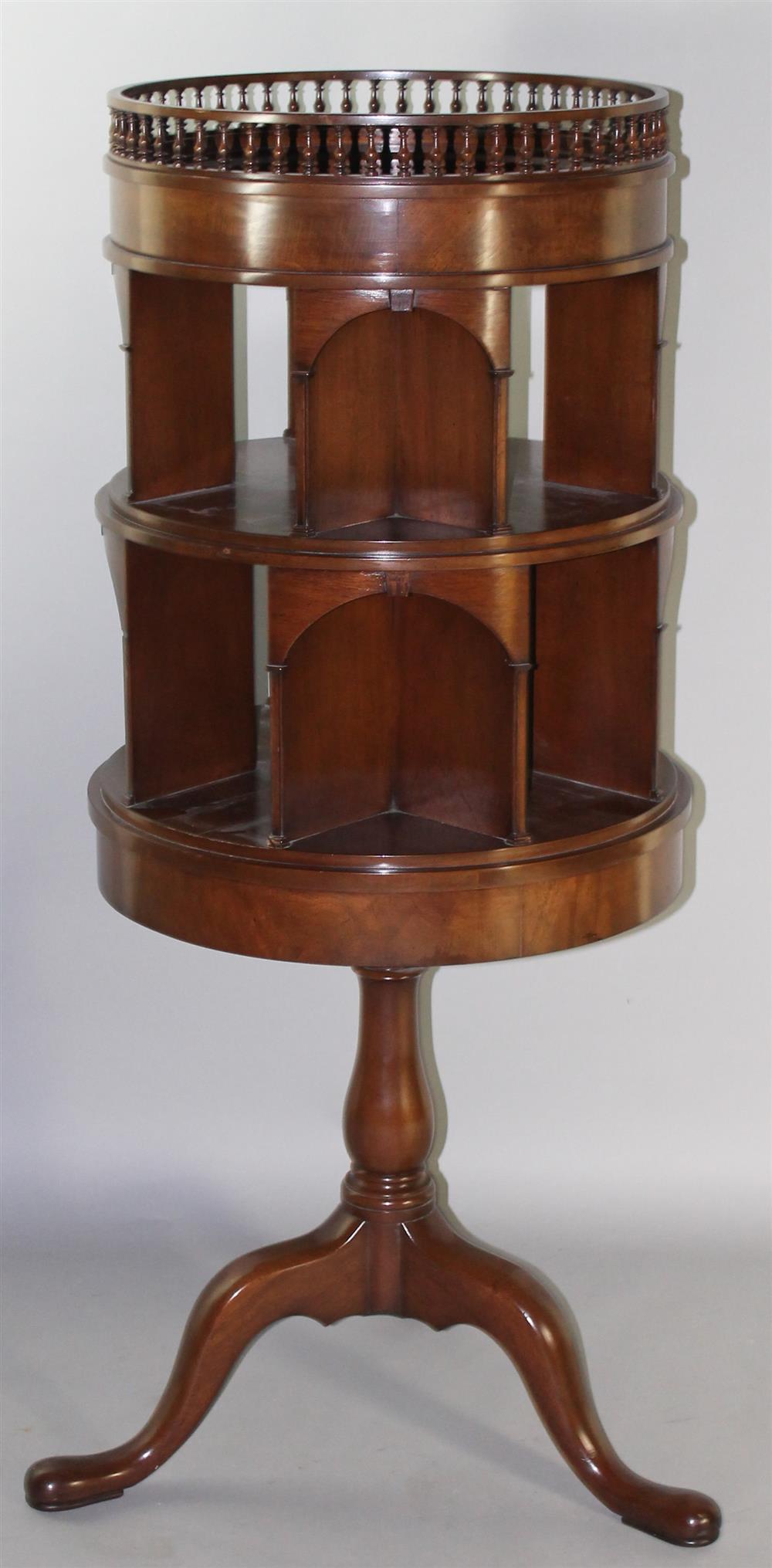 Appraisal: QUEEN ANNE STYLE REVOLVING MAHOGANY BOOK STAND having a drum