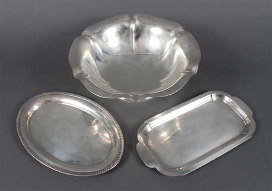 Appraisal: Three American sterling silver table articles by M Fred Hirsch