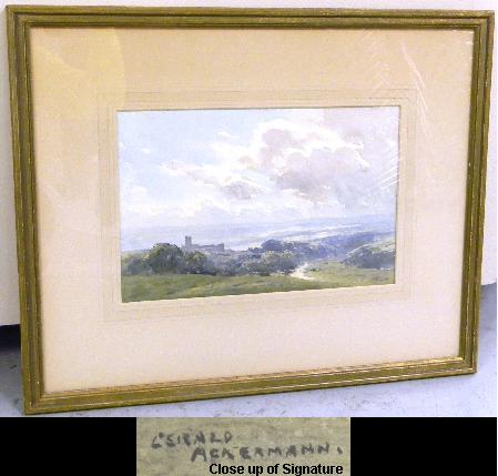 Appraisal: Gerald Arthur Ackerman - watercolor on paper landscape signed lower