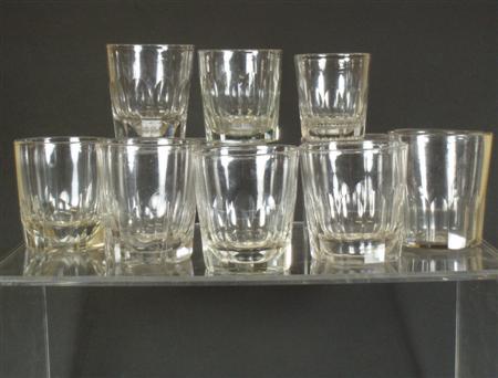 Appraisal: A group of early mid th century glass spirit tumblers