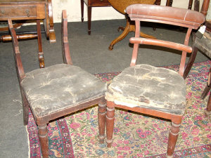 Appraisal: Six matched mahogany dining chairs th century the shaped top