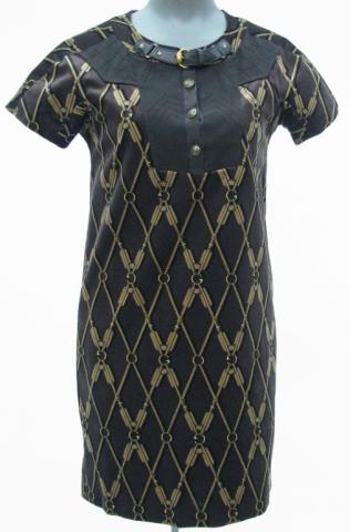 Appraisal: Gucci brown velour shift style dress with horsebit design Pull