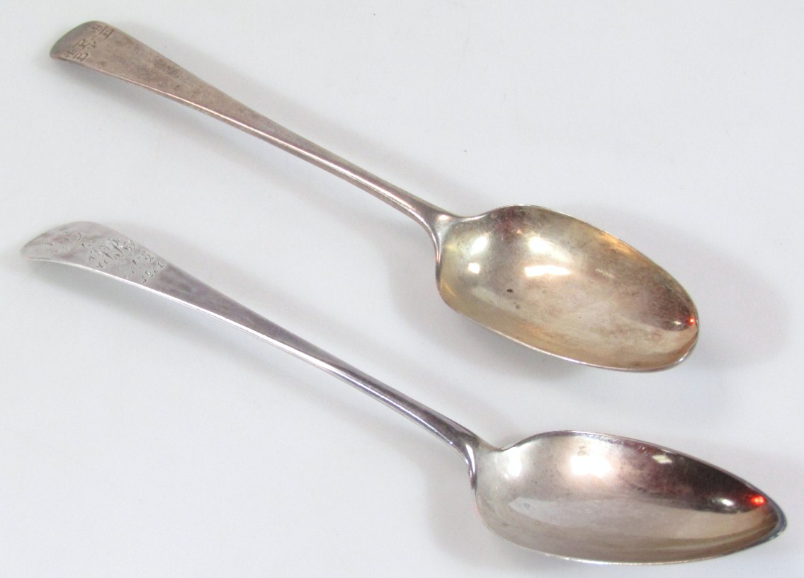 Appraisal: A George III silver tablespoon Old English pattern London cm