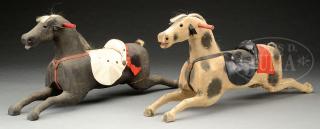 Appraisal: PAIR OF CHILD'S PAINTED AND CARVED ROCKING HORSES PAIR OF