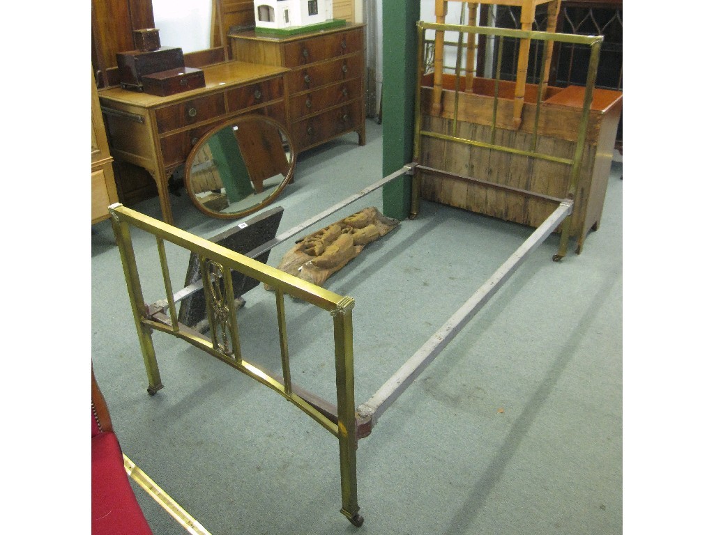 Appraisal: Pair of brass single bedsteads