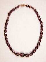 Appraisal: Vintage Bohemian Garnet Necklace Vintage strand of large Bohemian pyrope