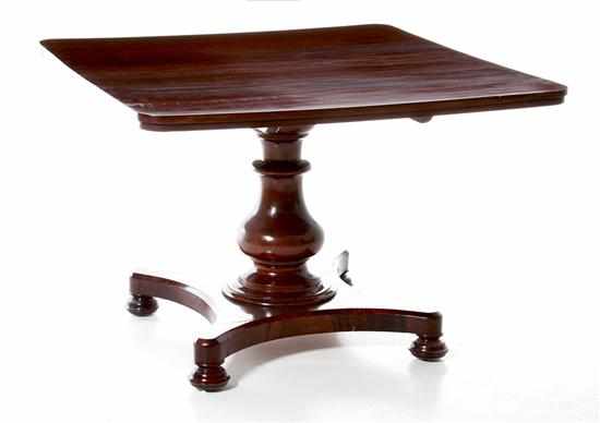 Appraisal: Regency mahogany breakfast table circa square top with rounded corners