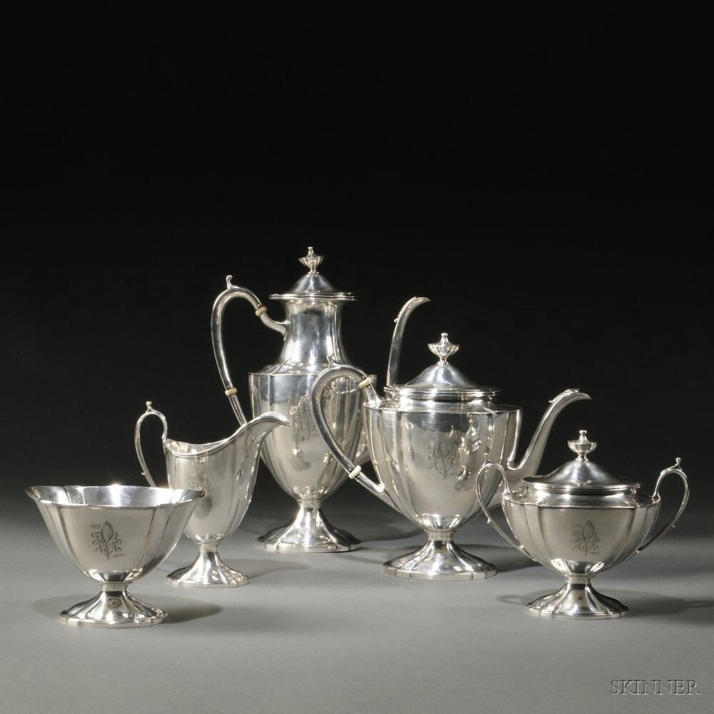 Appraisal: Five-piece Arthur Stone Sterling Silver Tea and Coffee Service Gardner