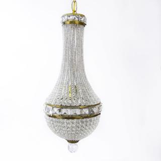 Appraisal: Antique Elegant Beaded Chandelier Antique Elegant Beaded Chandelier Bronze Ceiling