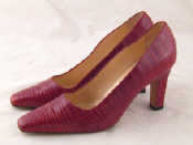 Appraisal: A pair of red crocodile lady's shoes size by Manolo