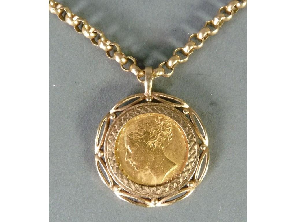 Appraisal: VICTORIAN GOLD SOVEREIGN in a ct gold fancy loose frame