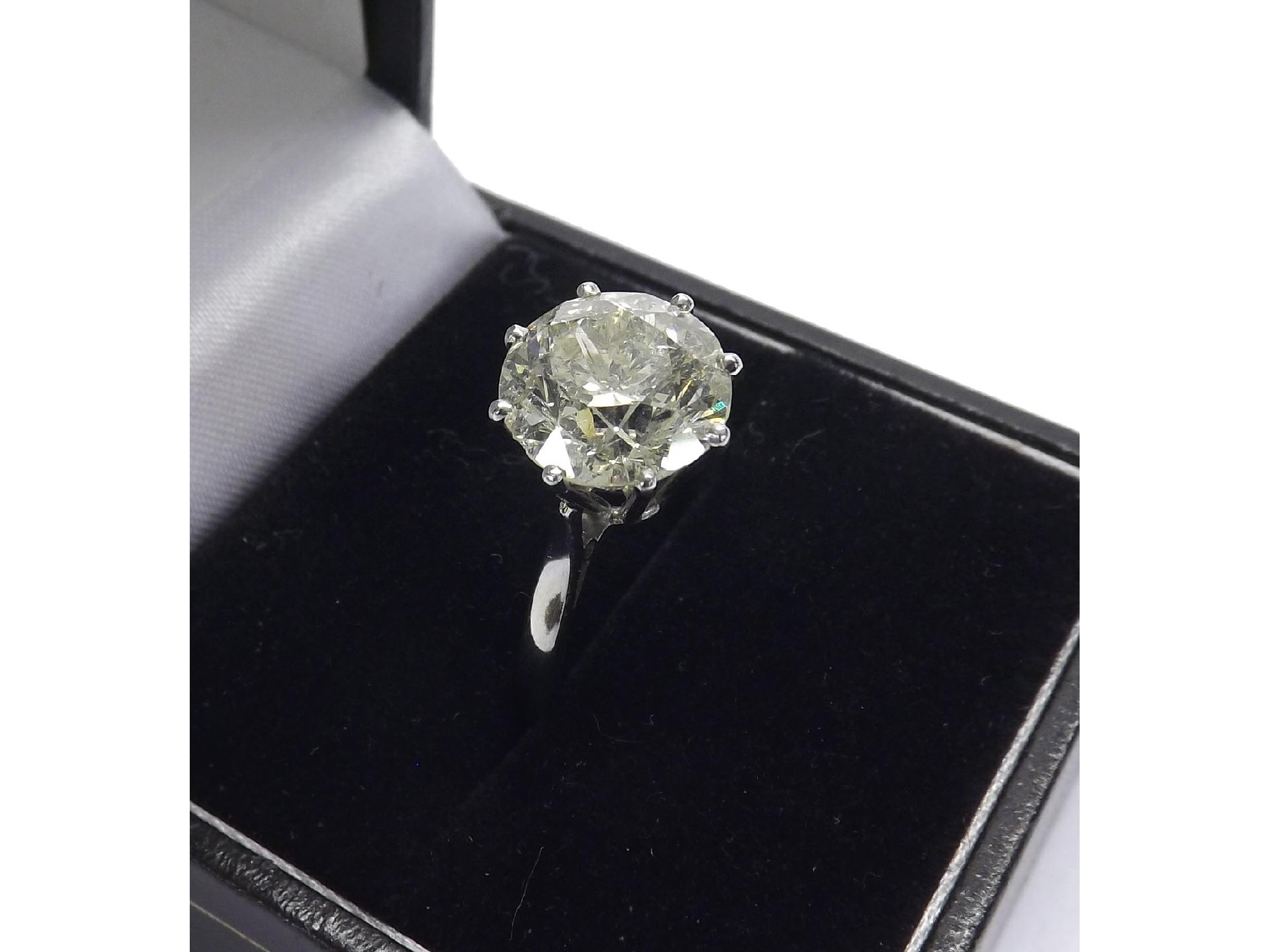 Appraisal: Large k white gold solitaire diamond ring ct approx clarity