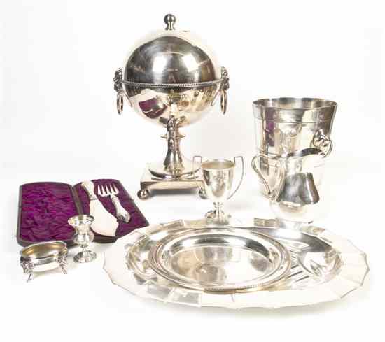 Appraisal: A Collection of Silverplate Articles comprising an urn on stand